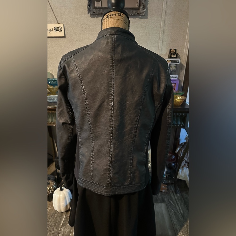 Sebby Collection Faux Leather Racer Jacket - Picture 3 of 4